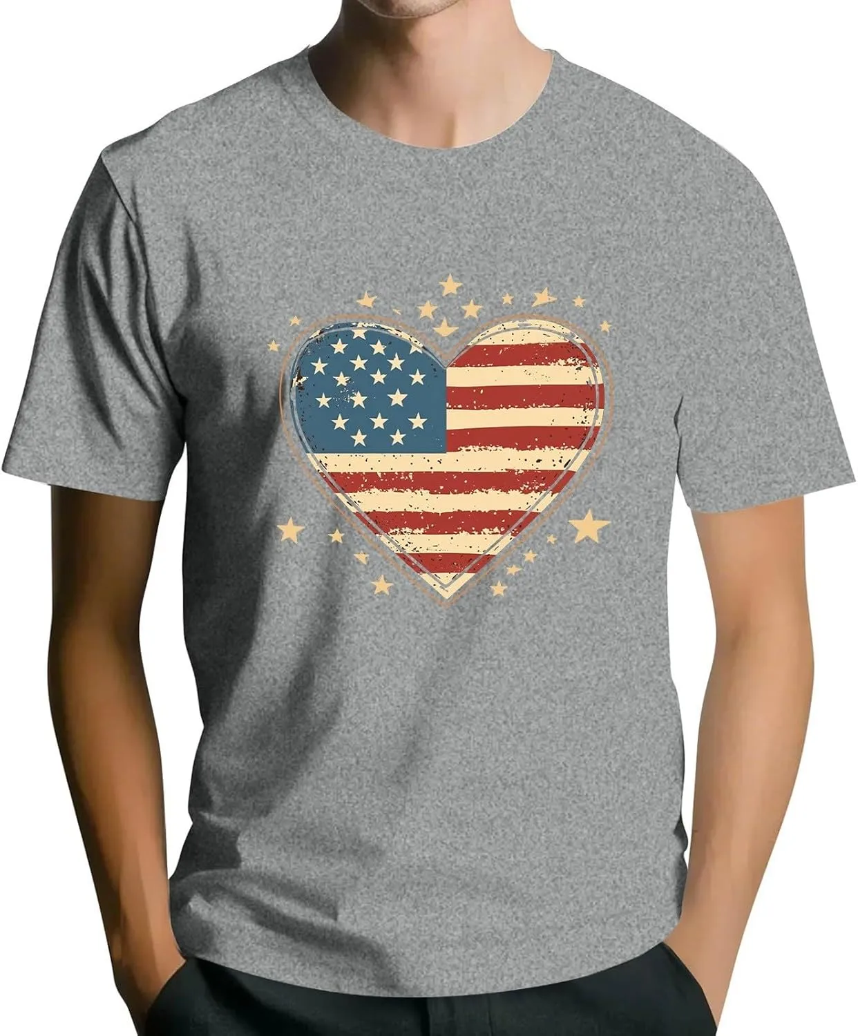Men's American Flag Shirt Sleeve 1776 USA Graphic Dry Fit Cotton Comfortable T-Shirts 4th of July Shirts