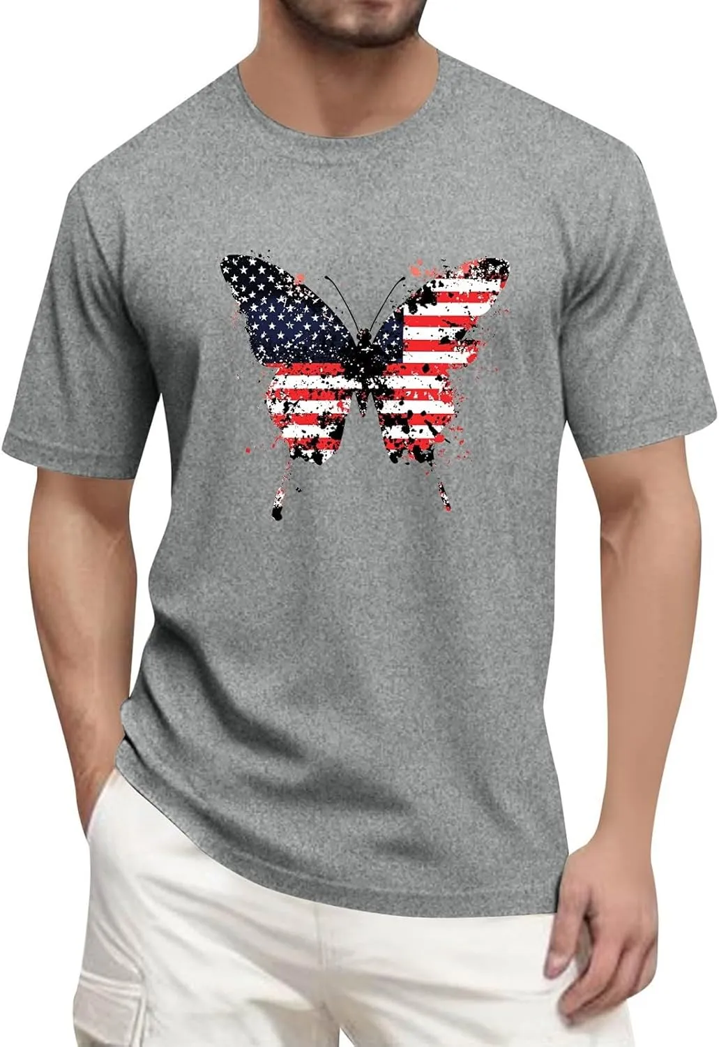 Men's American Flag Shirt Sleeve 1776 USA Graphic Dry Fit Cotton Comfortable T-Shirts Patriotic Shirt