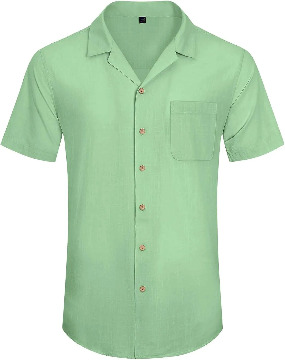 Men's Cuban Collar Shirt Solid Color Loose Fit Trendy Button Down Short Sleeve Top Summer Beach Vacation Party Breathable Tee