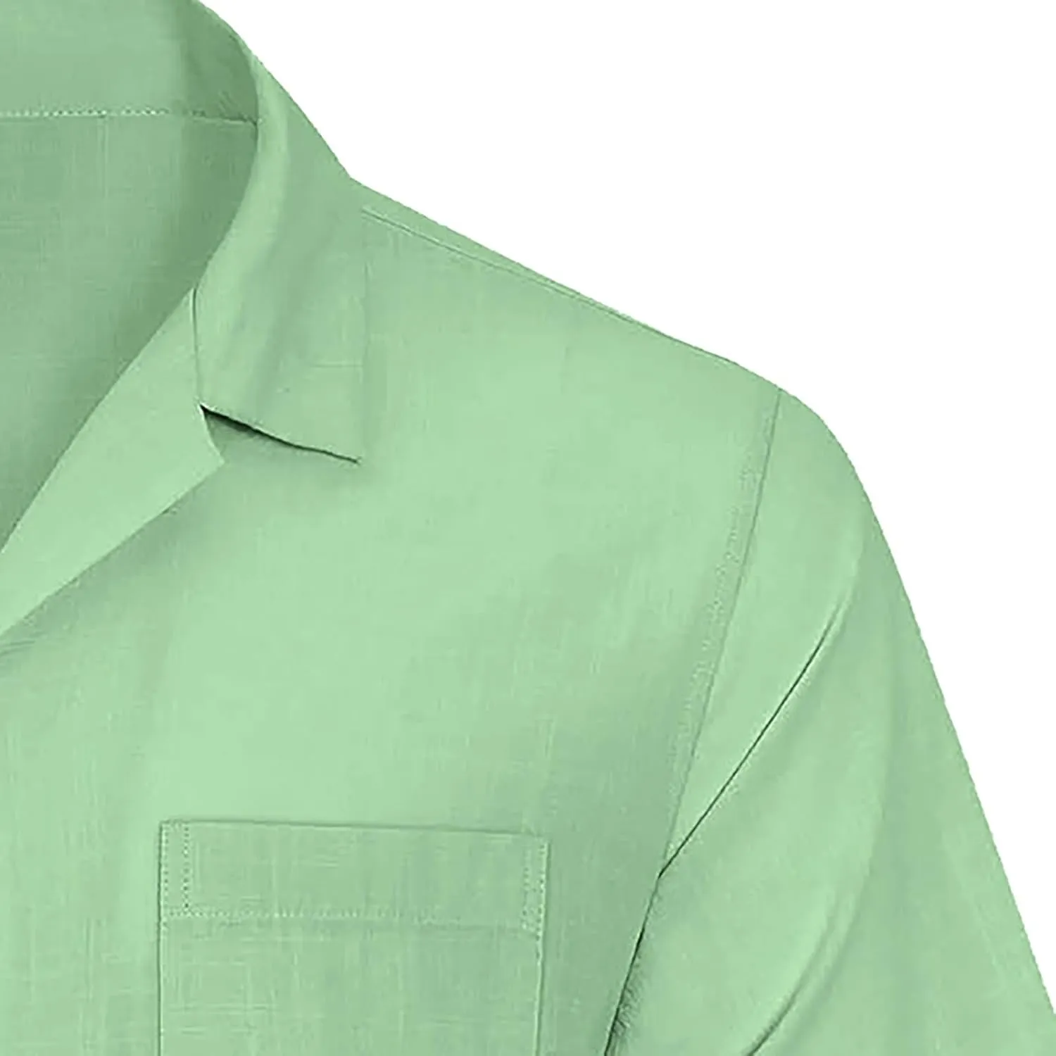 Men's Cuban Collar Shirt Solid Color Loose Fit Trendy Button Down Short Sleeve Top Summer Beach Vacation Party Breathable Tee