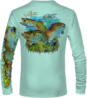 Men’s “Inshore Slam” Comfortable Fishing Shirt-UPF 50  Interlocking Fabric, Quick-Dry, Ideal for Anglers (JM010)