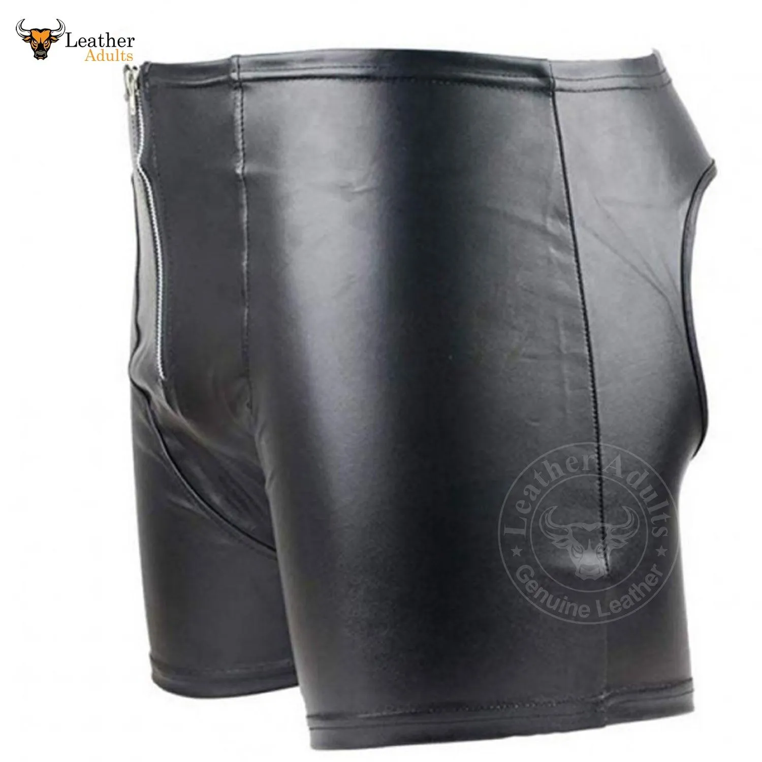 Mens Real Lambskin Soft Leather Backless Shorts Back Open Shorts Gay Shorts