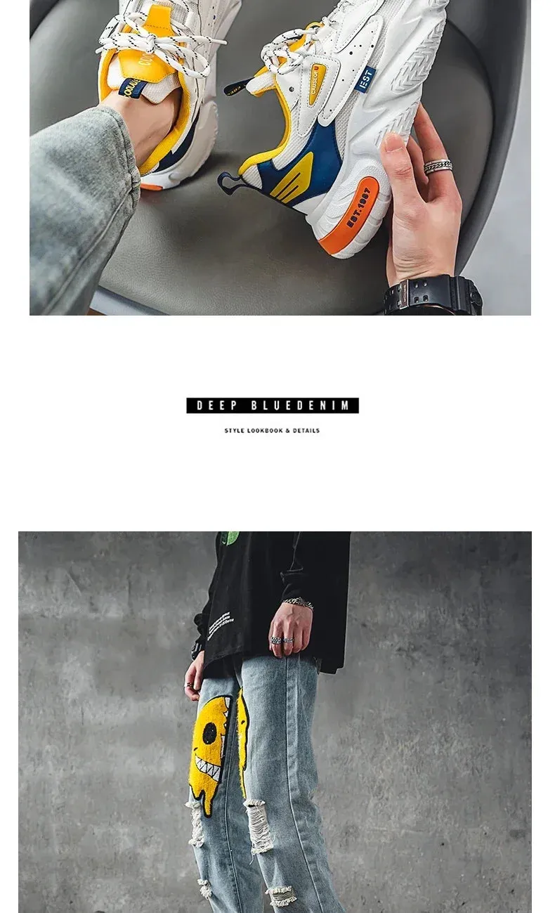 Mens Sneaker Sale Breathable Mesh – Fashionable Thick Bottom Casual Shoes