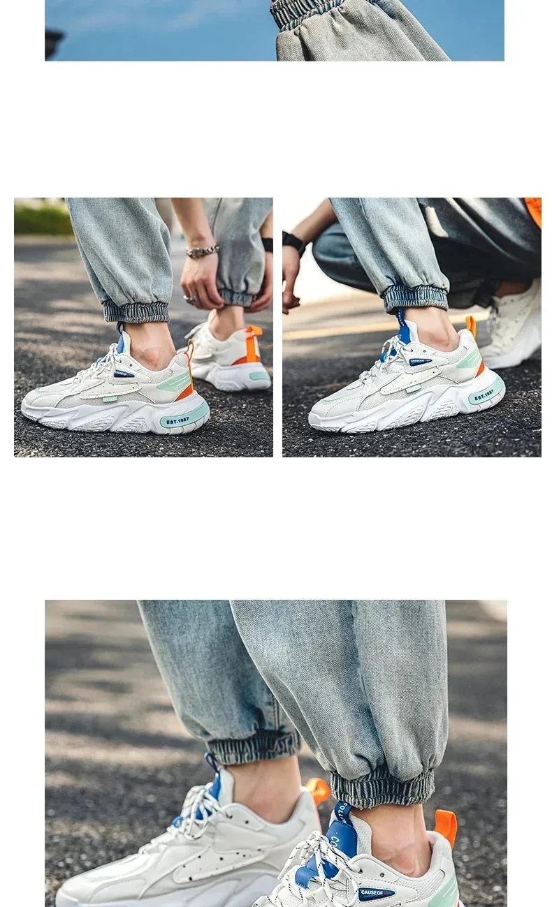 Mens Sneaker Sale Breathable Mesh – Fashionable Thick Bottom Casual Shoes