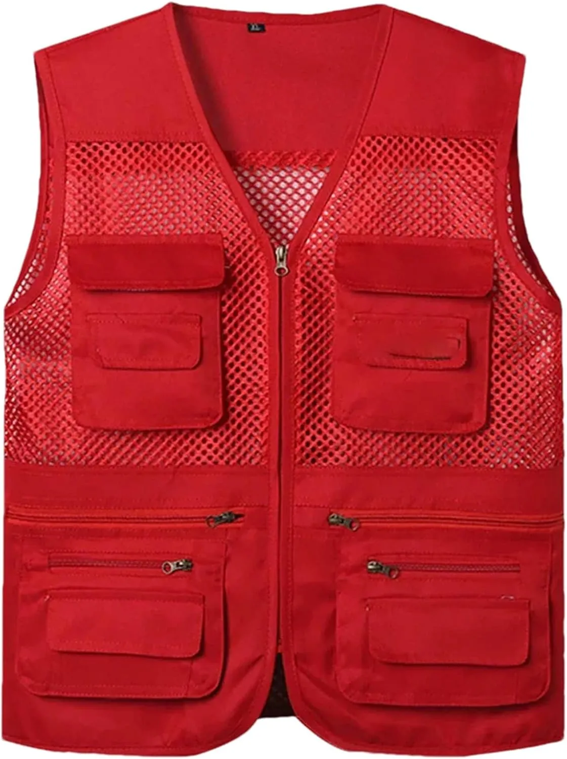 Men's Summer Thin Vest Coat Outdoor Multi-Pocket Breathable Waistcoat Solid Camping Fishing Work Vest