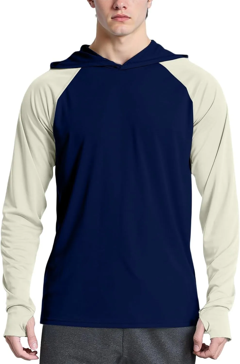 Mens Sun Protection Shirt Ice Silk Raglan Long Sleeve Lightweight Breathable Rash Guard SPF/UV Fishing Shirt