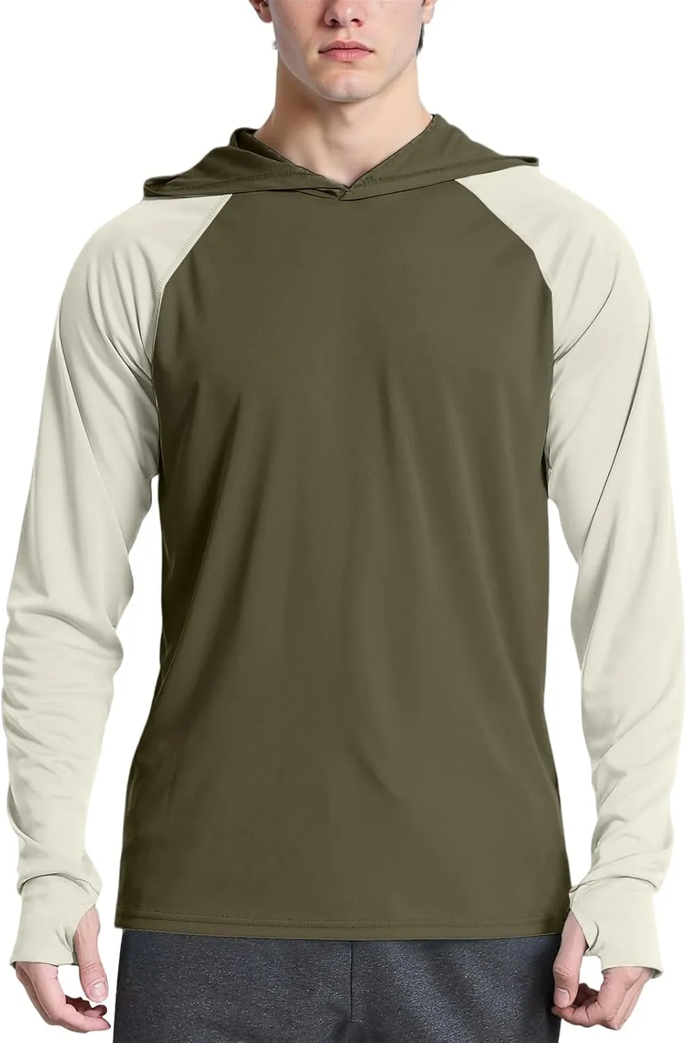 Mens Sun Protection Shirt Ice Silk Raglan Long Sleeve Lightweight Breathable Rash Guard SPF/UV Fishing Shirt