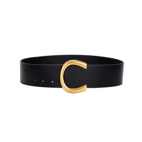 Modern Buckle Wide Leather Belt