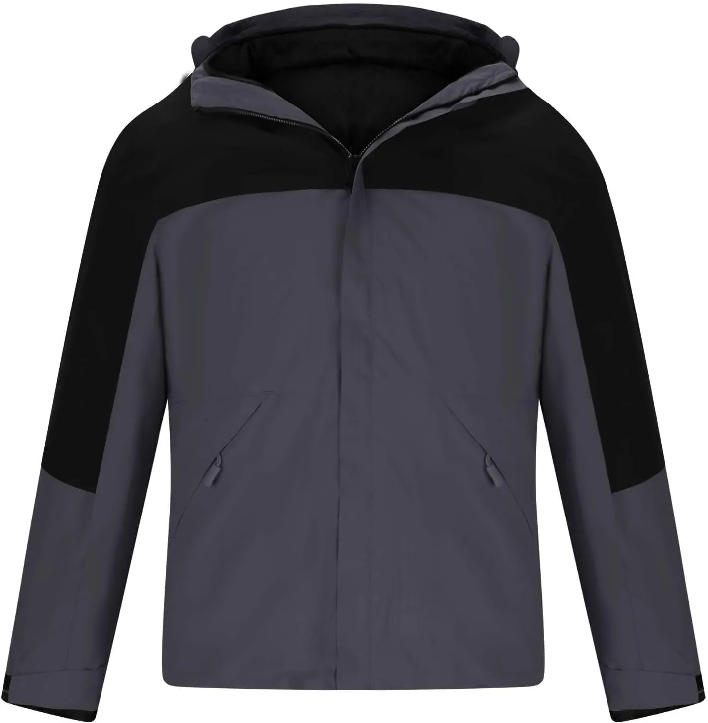 Muscularfit Men's Lightweight Waterproof Hooded Rain Jacket Breathable Raincoat Shell Jacket Outdoor Fashion Mountain Hiking