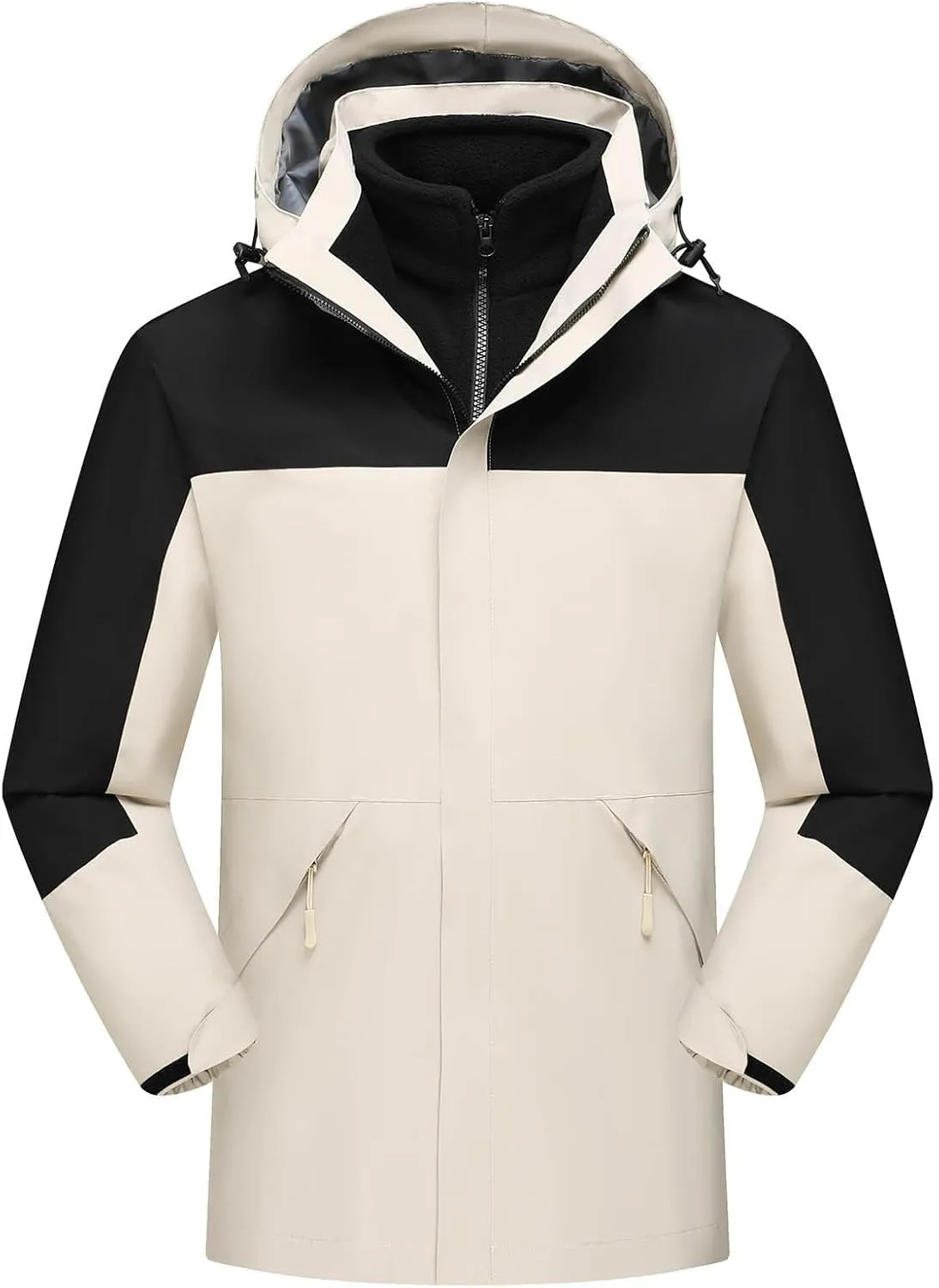 Muscularfit Men's Lightweight Waterproof Hooded Rain Jacket Breathable Raincoat Shell Jacket Outdoor Fashion Mountain Hiking