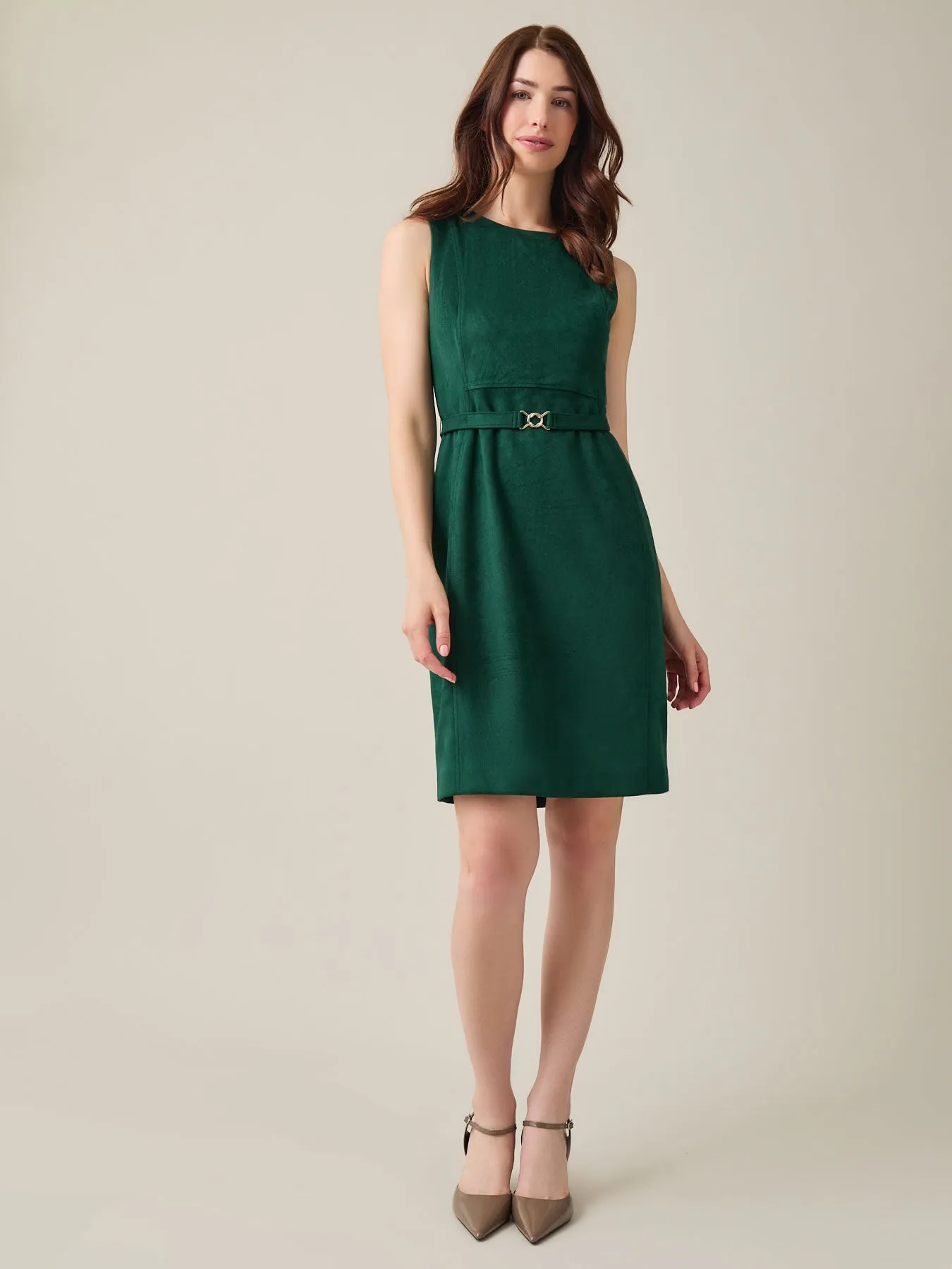 Petite Chic Sheath Dress, Scuba Suede
