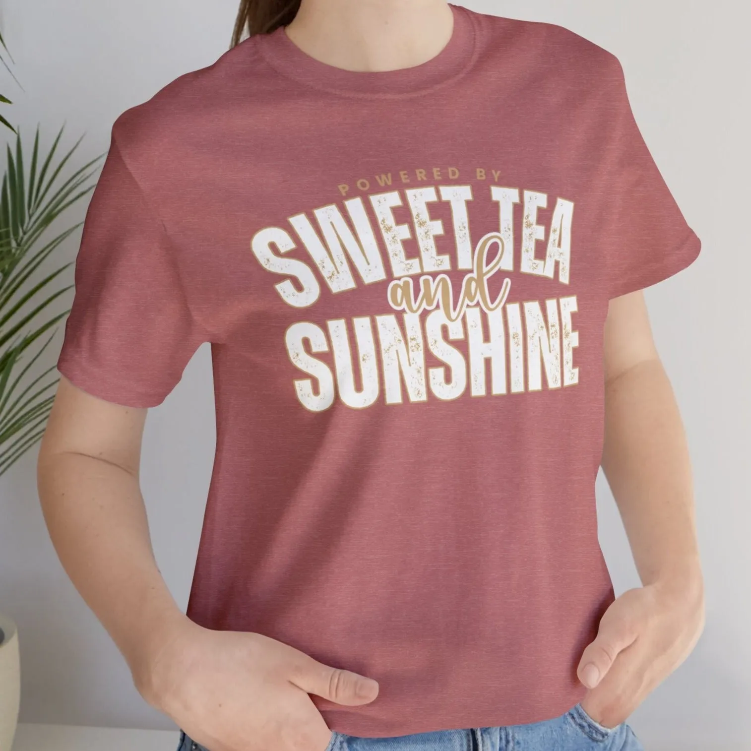 "Powered by Sweet Tea and Sunshine" Women's Bella Canvas Tee