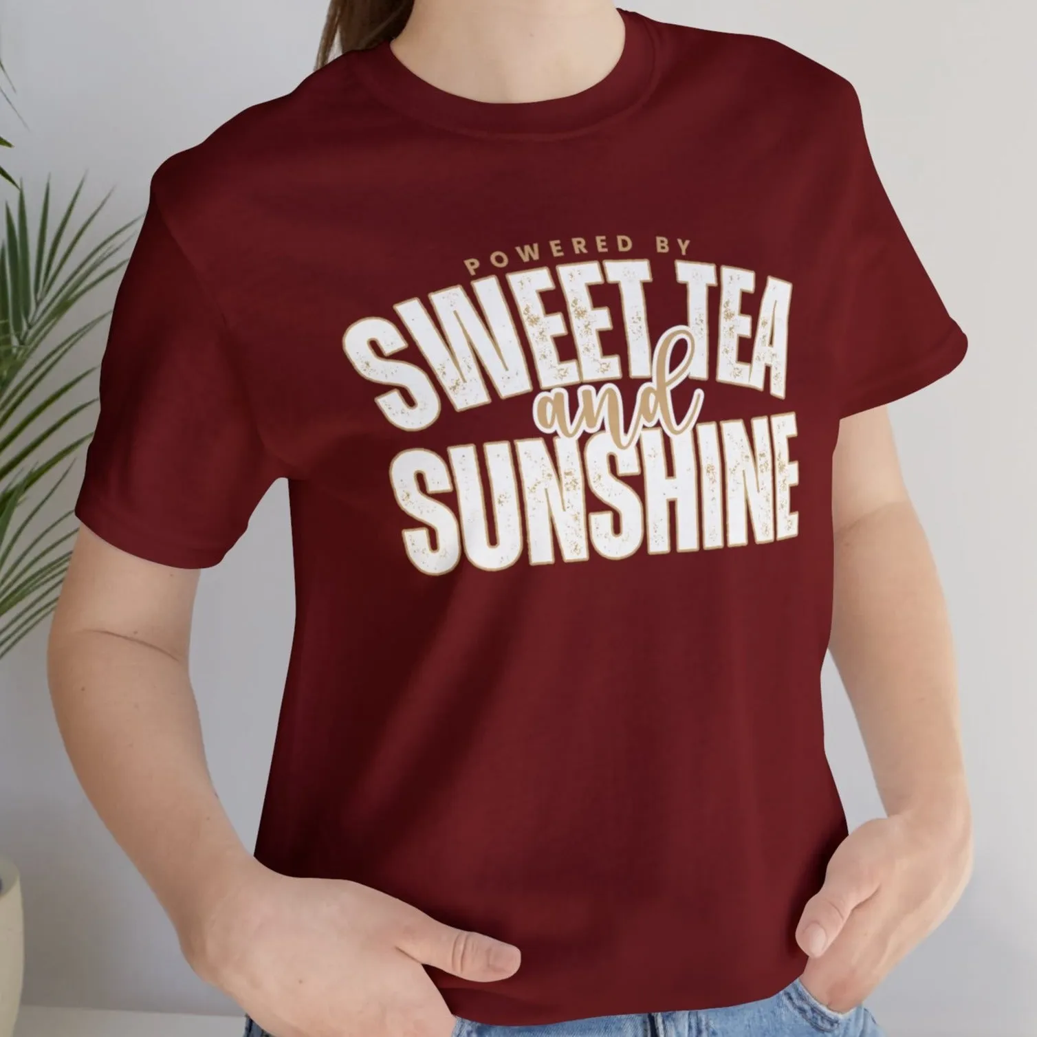 "Powered by Sweet Tea and Sunshine" Women's Bella Canvas Tee