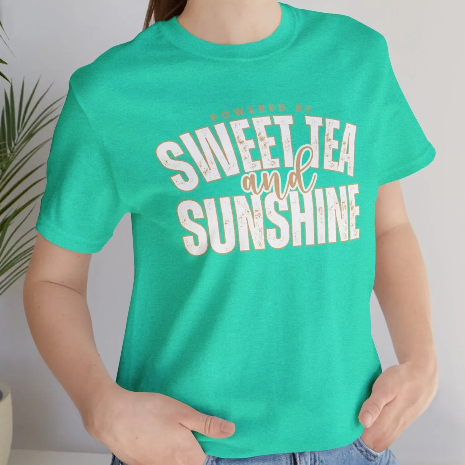 "Powered by Sweet Tea and Sunshine" Women's Bella Canvas Tee
