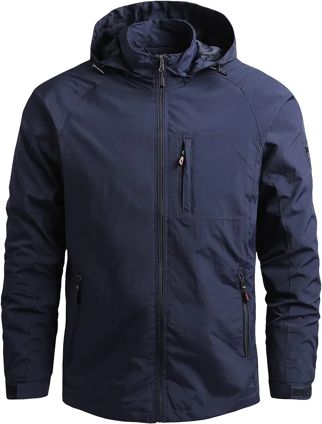 Rain Hiking Jackets for Men Waterproof Warm Snow Ski Jackets Windproof Breathable Shell Coats for Travel Fishing