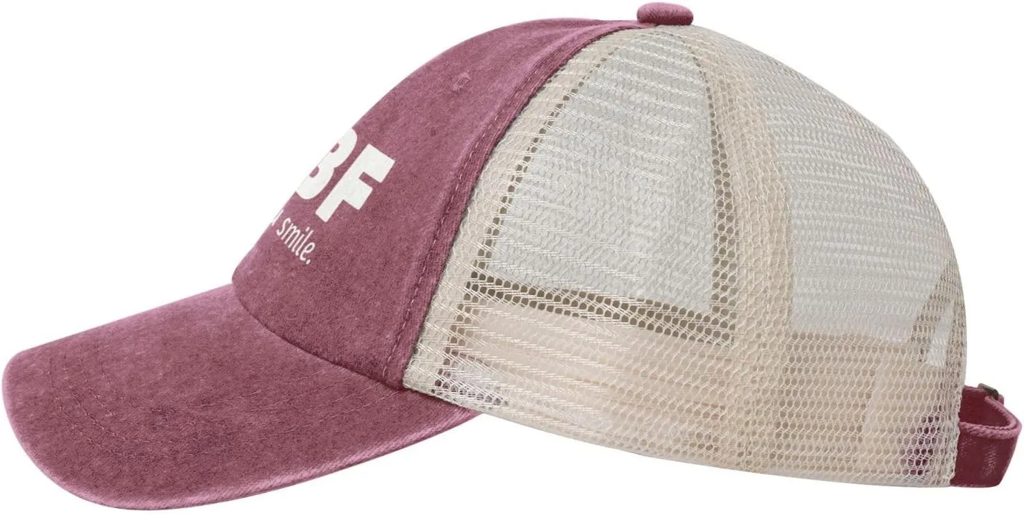 RBF No, You Smile Sun Hat Snapback Mesh Baseball Cap Retro Wased Trucker Dad Hat Breathable