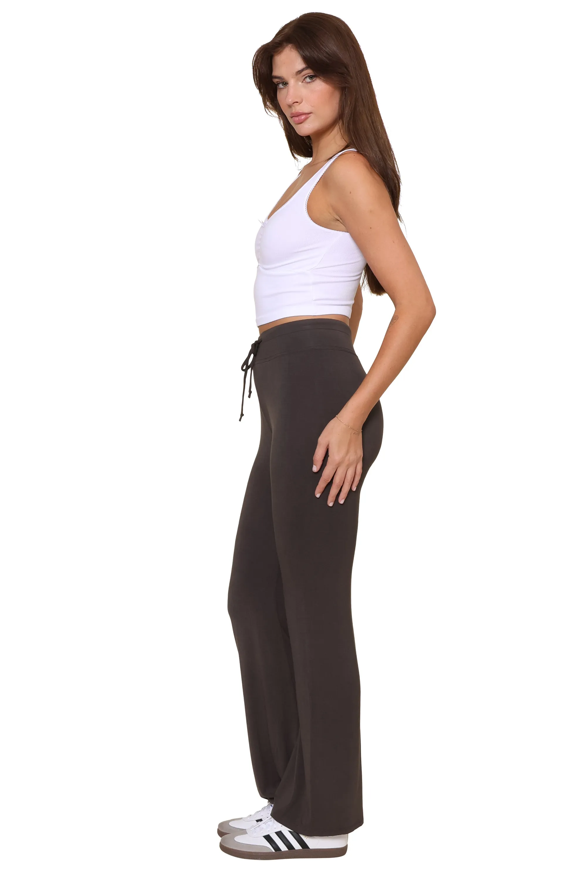 Rib Cinched Crop Top with Bow