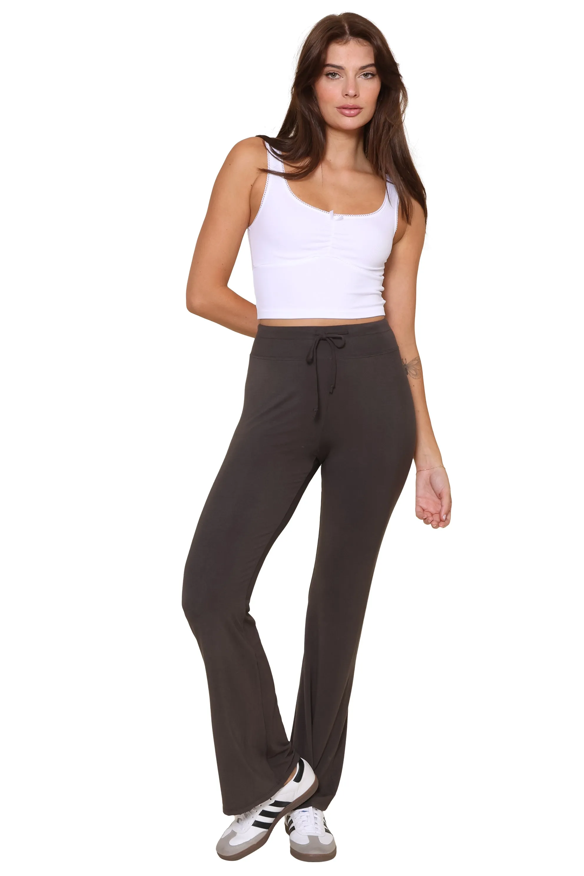 Rib Cinched Crop Top with Bow