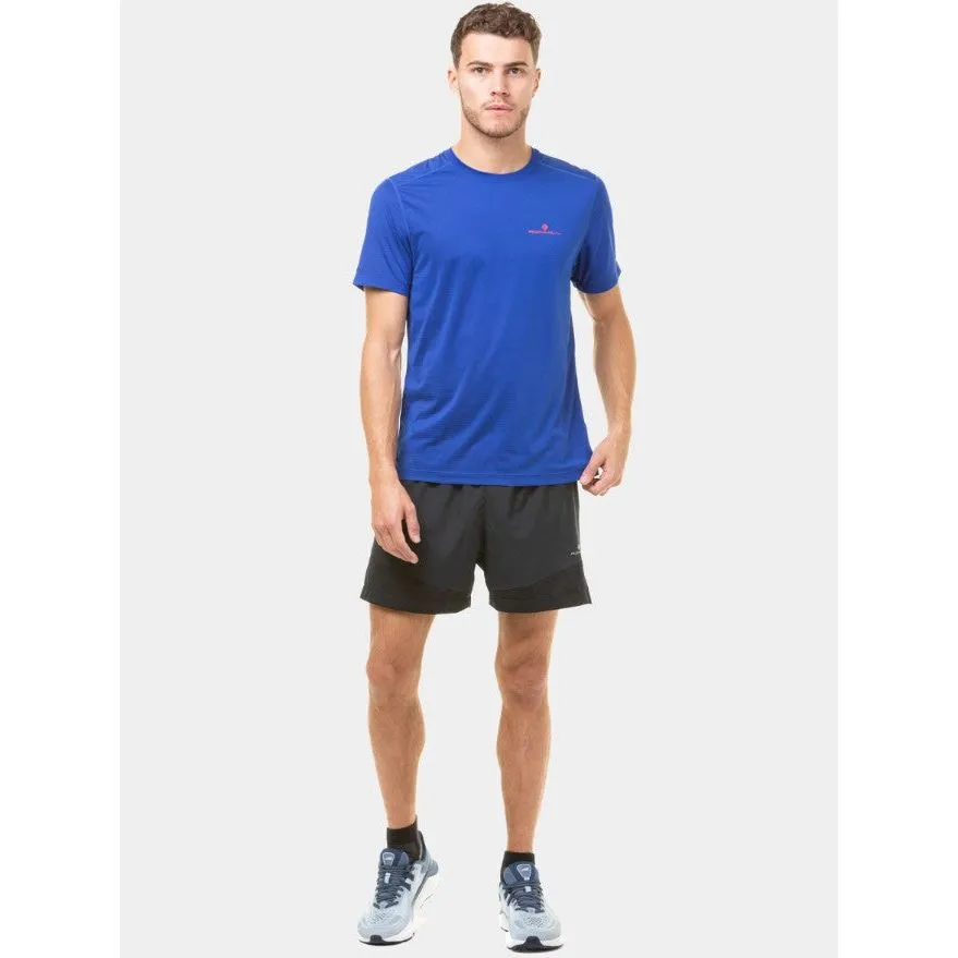 Ronhill Mens Tech S/S Tee Dark Cobalt/Flame