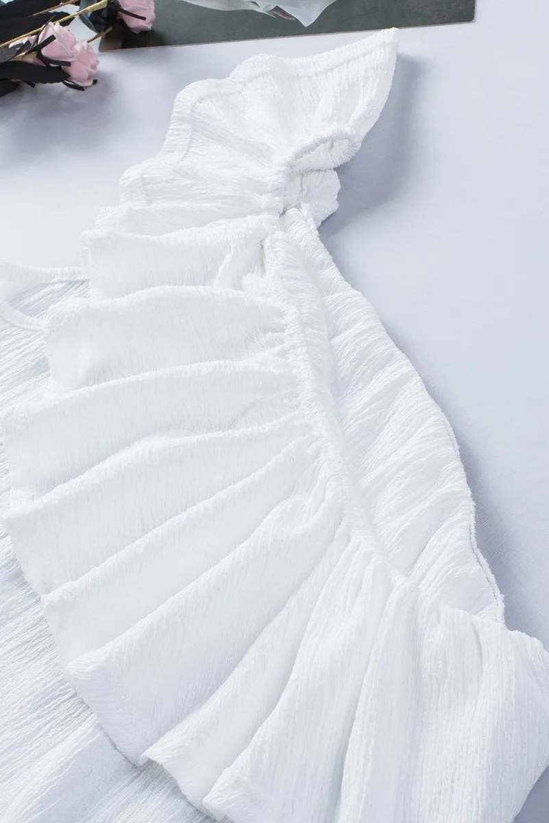 Ruffled One Shoulder Tank Top