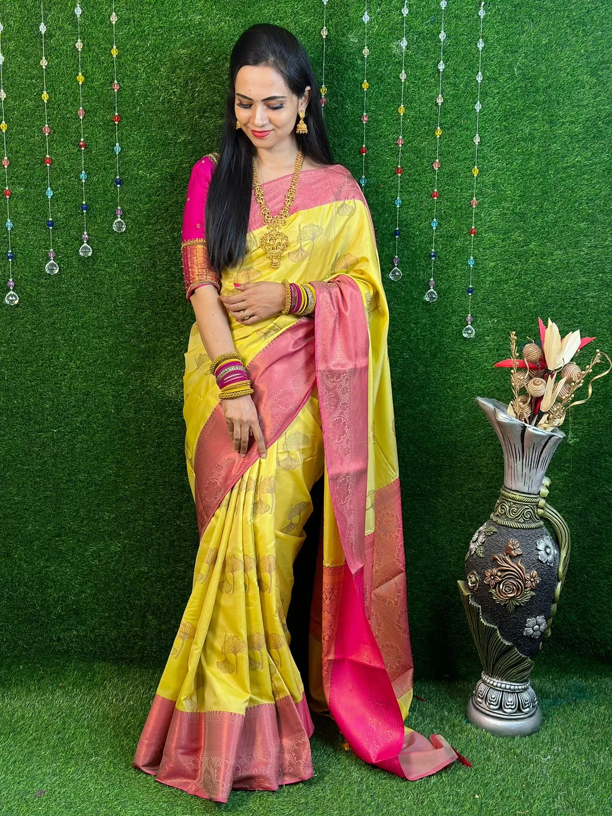 Semi soft silk floral design saree