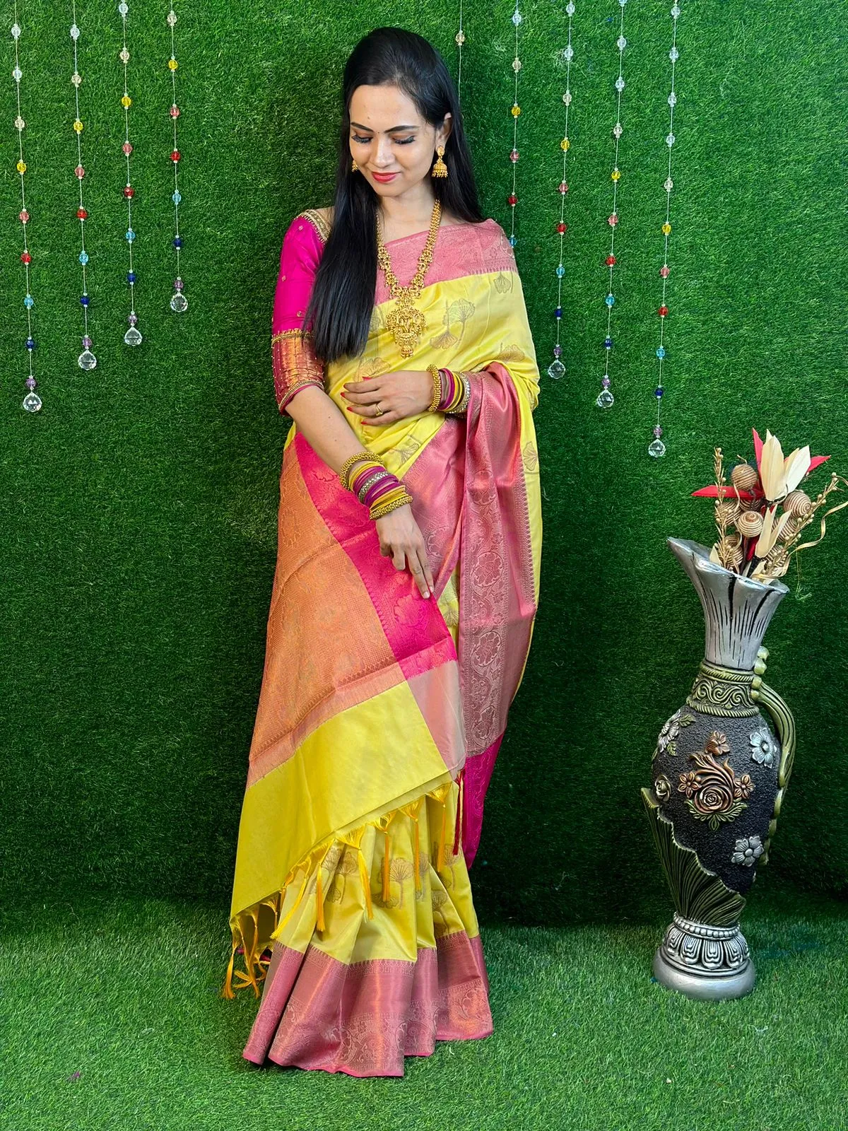 Semi soft silk floral design saree