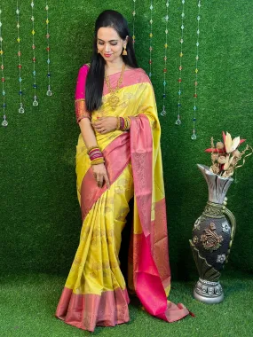 Semi soft silk floral design saree
