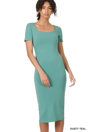 Square Neck MIDI Dress