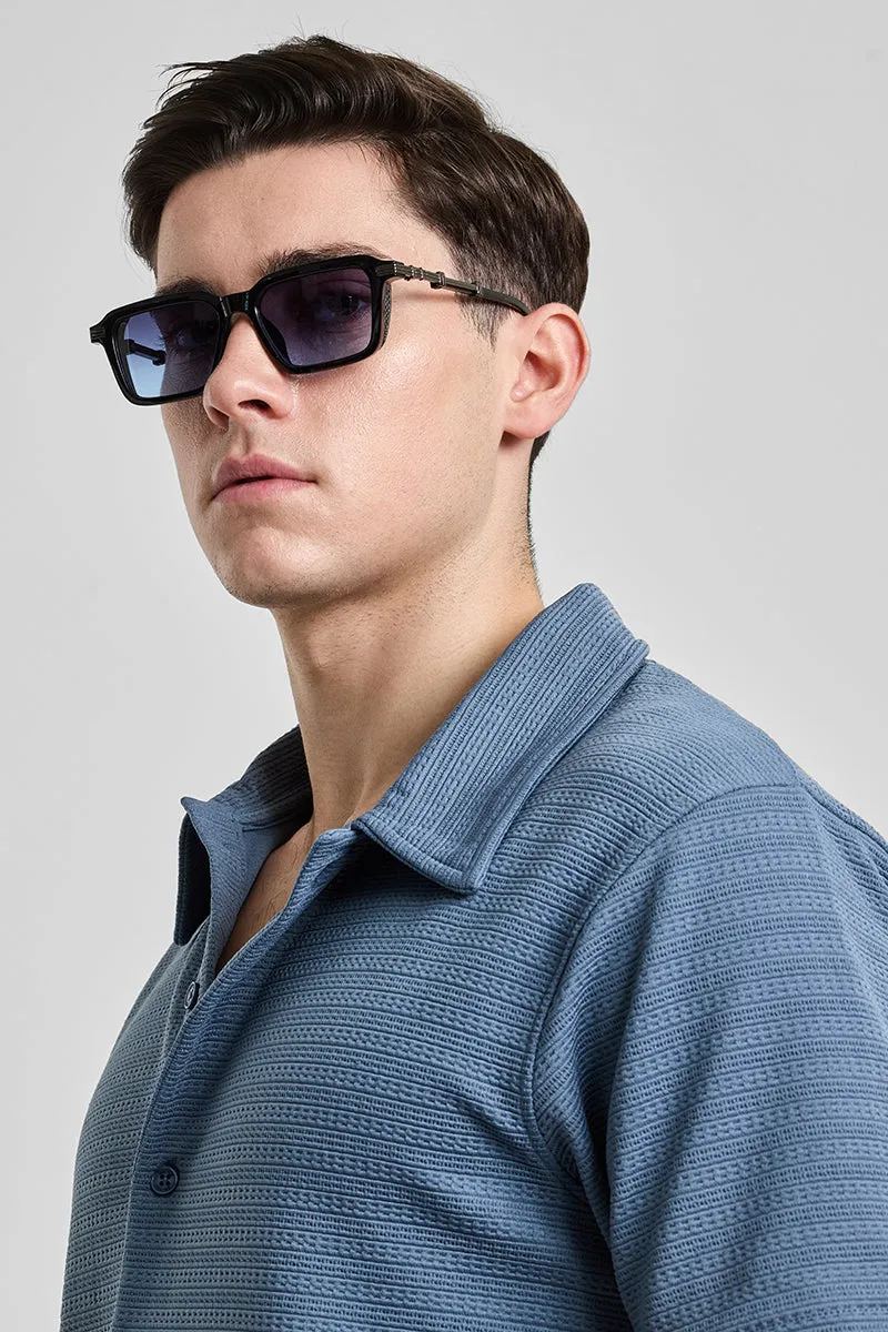 Stylish Square Matte Black Sunglasses