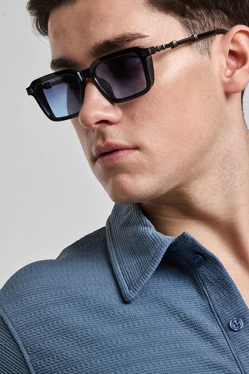 Stylish Square Matte Black Sunglasses