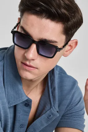 Stylish Square Matte Black Sunglasses