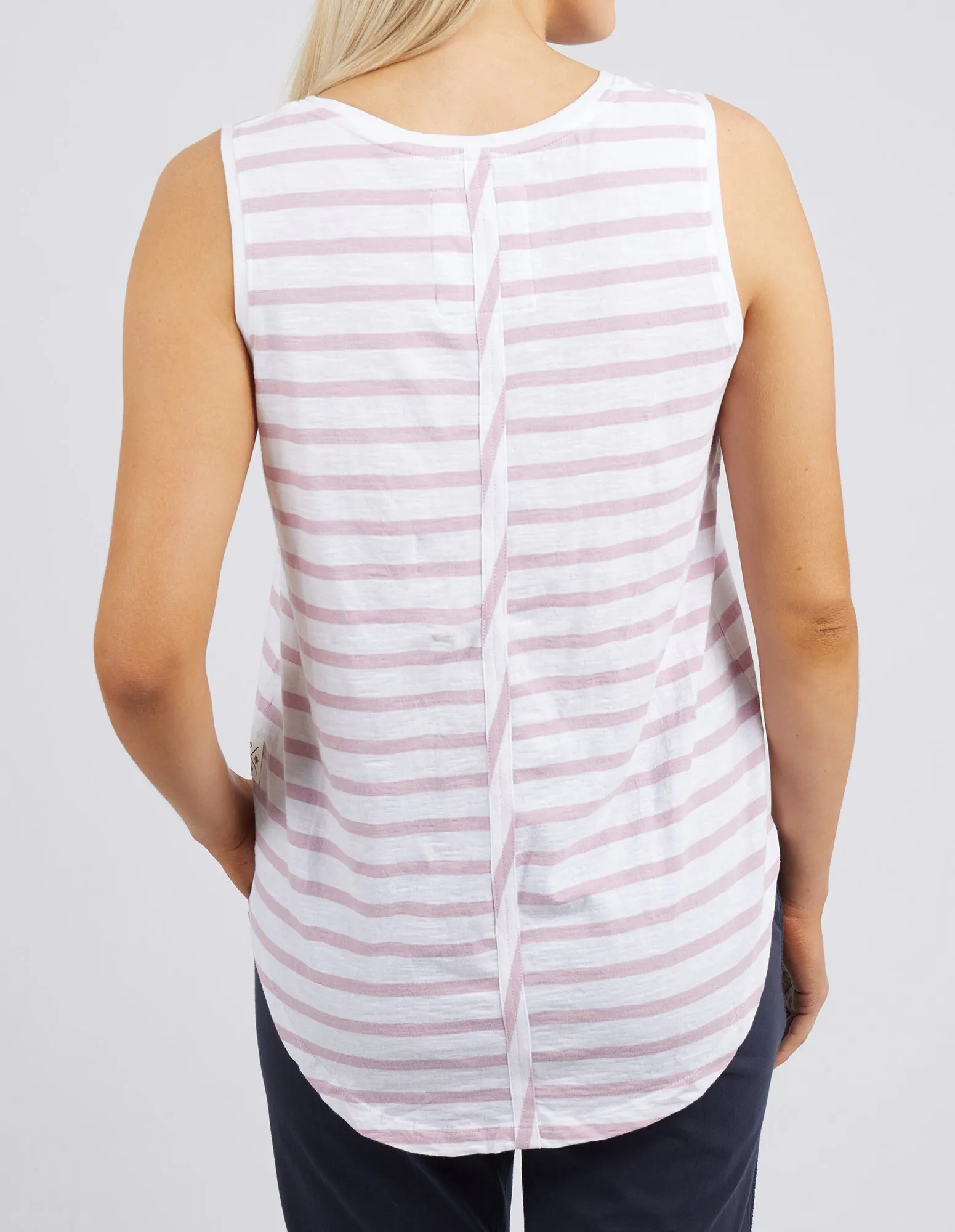 Sunny Days Stripe Tank White & Heather Str