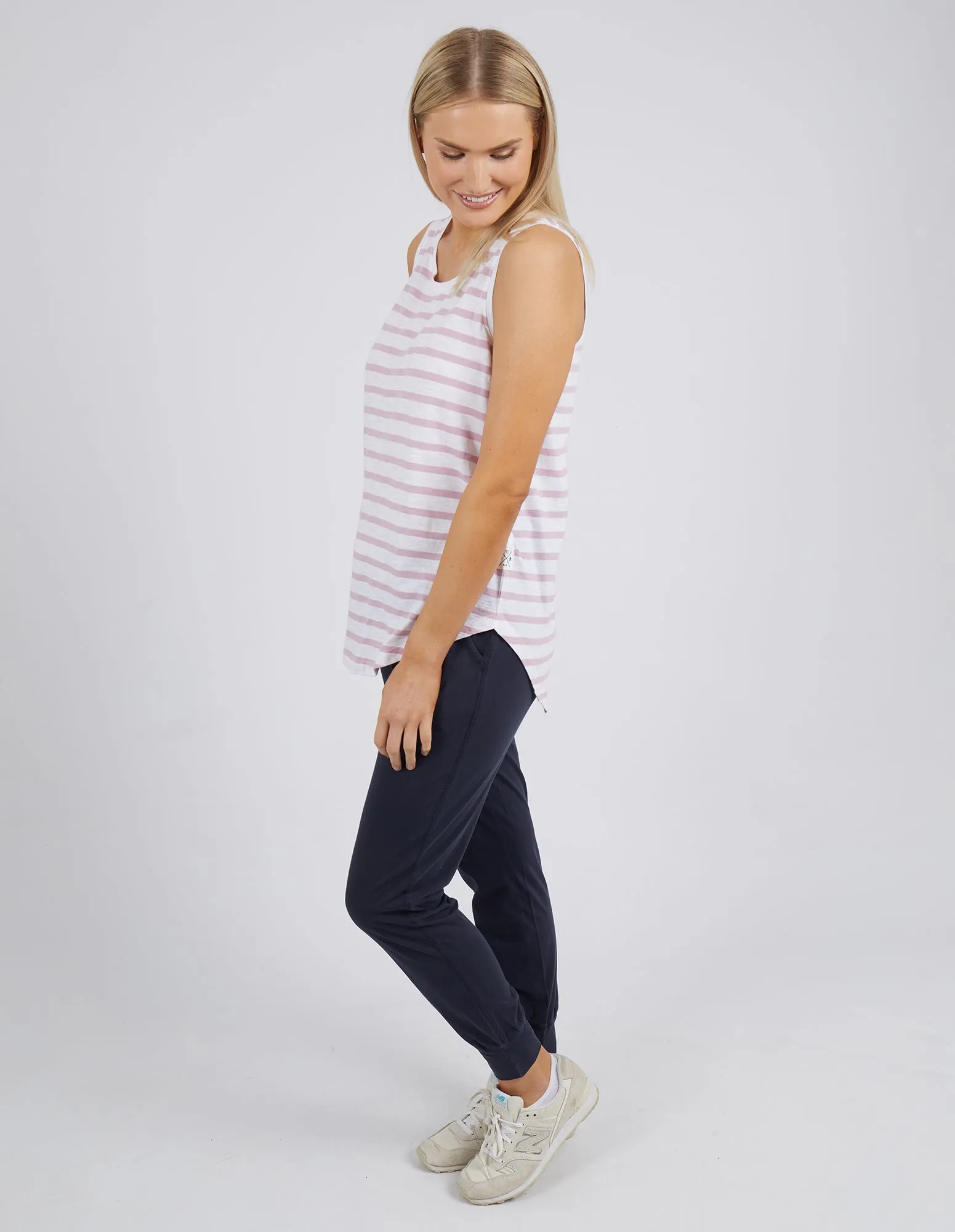 Sunny Days Stripe Tank White & Heather Str