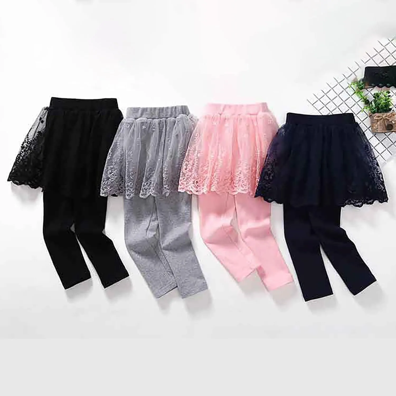 Toddler Girls Leggings with Tutu Ruffle Sequins Star Skirt, Footless Pantskirt Baby Leggings Tulle Skirted Pants Clothes