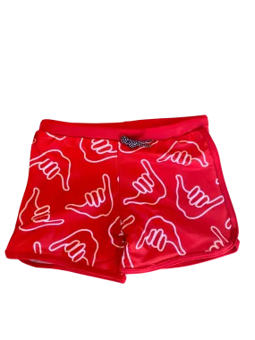 Toddler Soft Shorts for Swim in Red Shaka