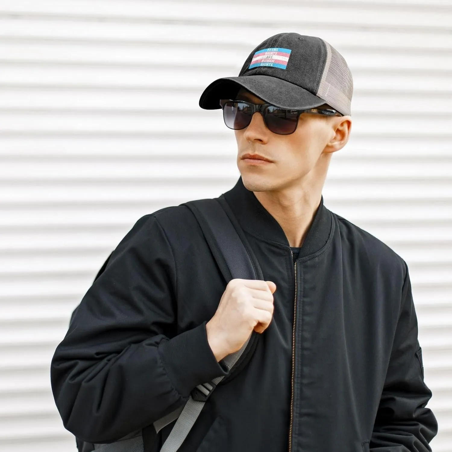 Trans Rights are Human Rights Sun Hat Snapback Mesh Baseball Cap Retro Wased Trucker Dad Hat Breathable