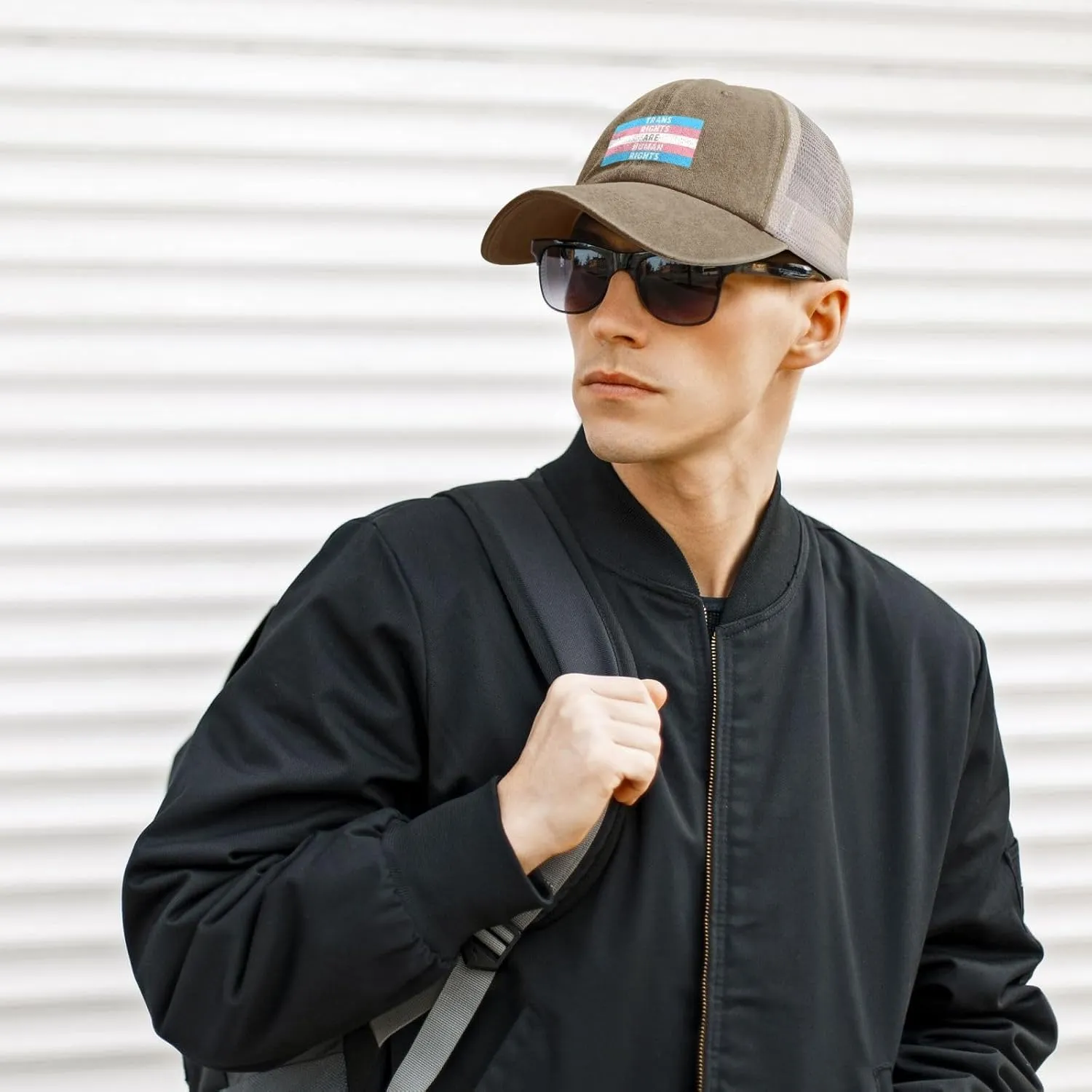 Trans Rights are Human Rights Sun Hat Snapback Mesh Baseball Cap Retro Wased Trucker Dad Hat Breathable