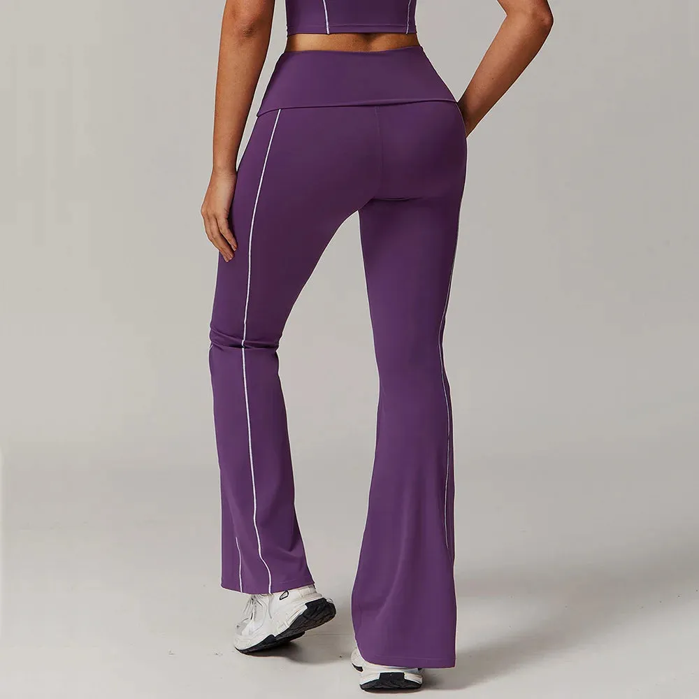 Trend4us Flare Fit Contrast Athletic Leggings