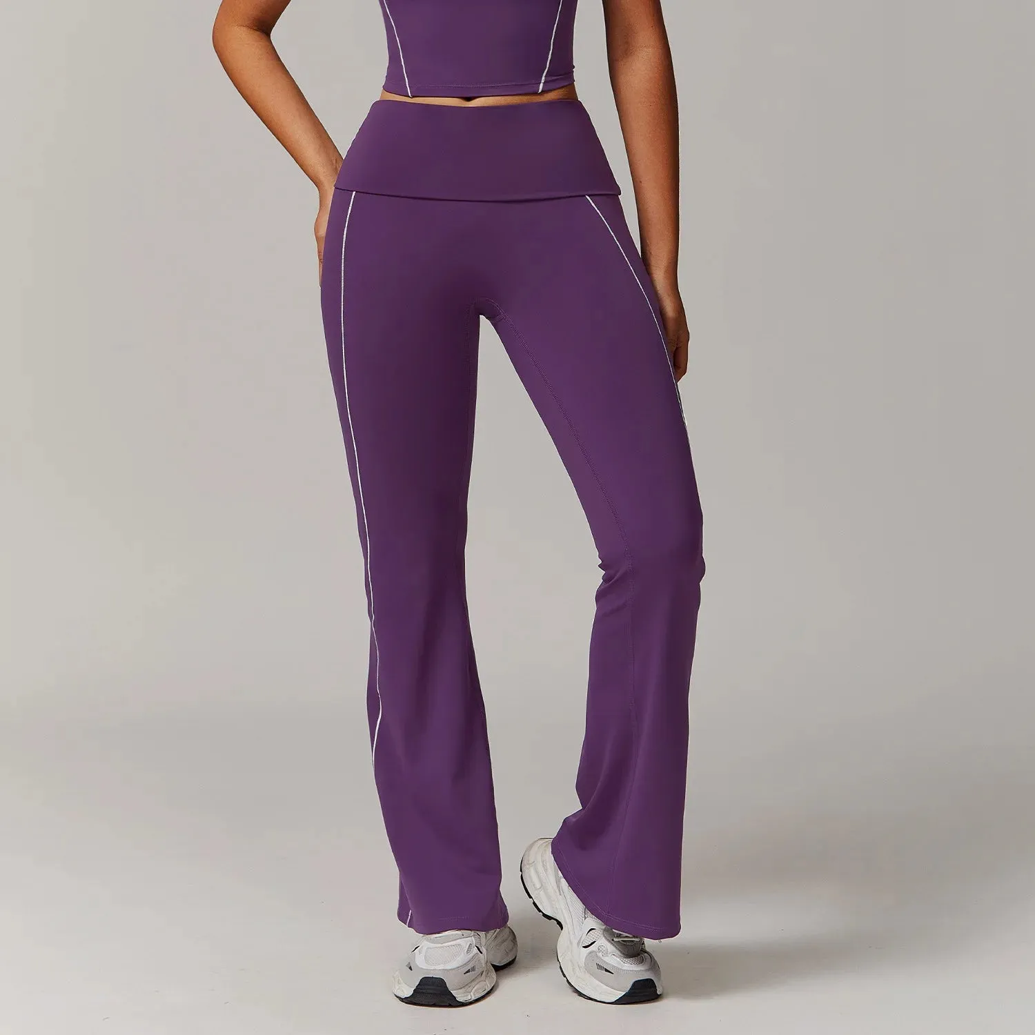 Trend4us Flare Fit Contrast Athletic Leggings