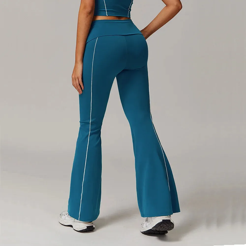 Trend4us Flare Fit Contrast Athletic Leggings