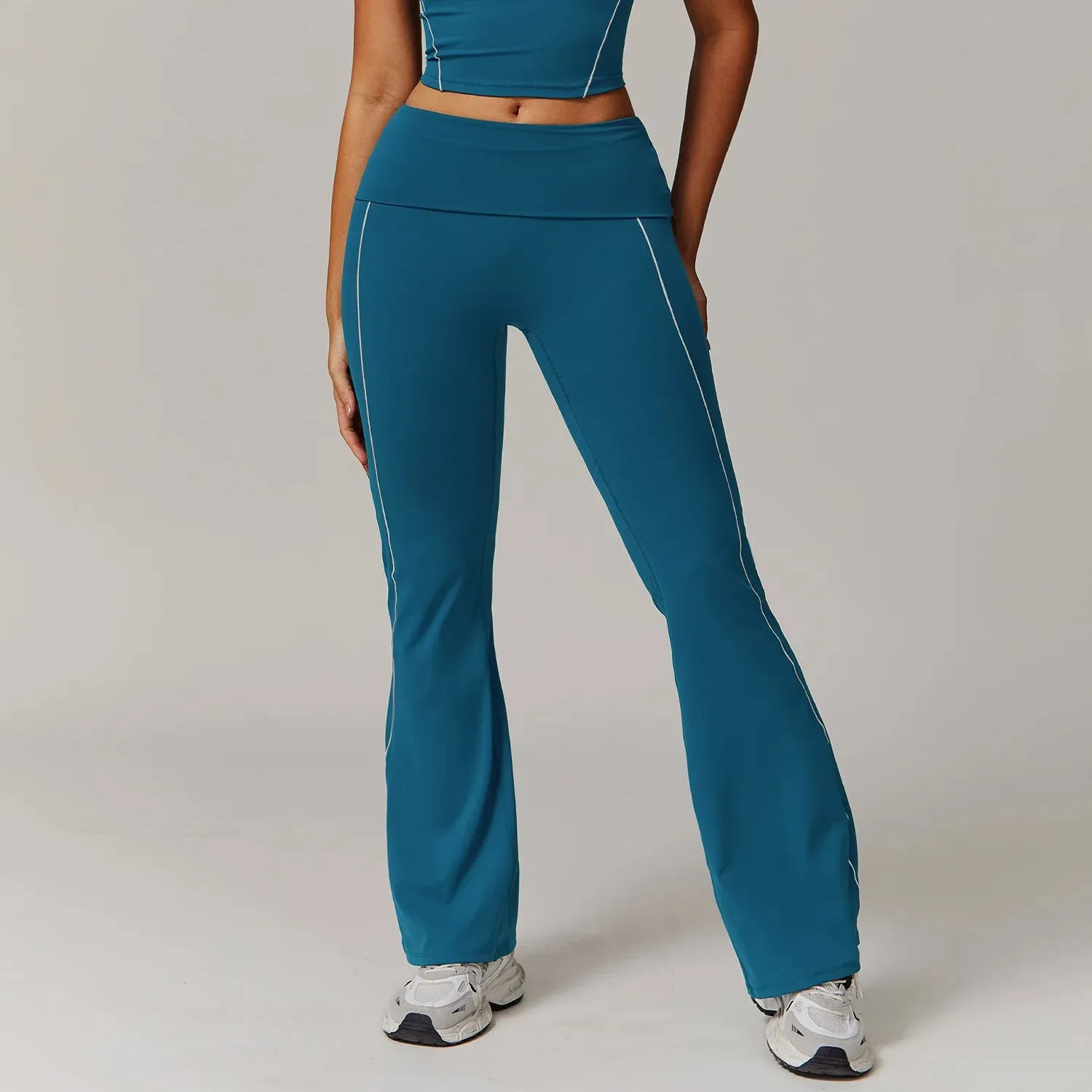 Trend4us Flare Fit Contrast Athletic Leggings