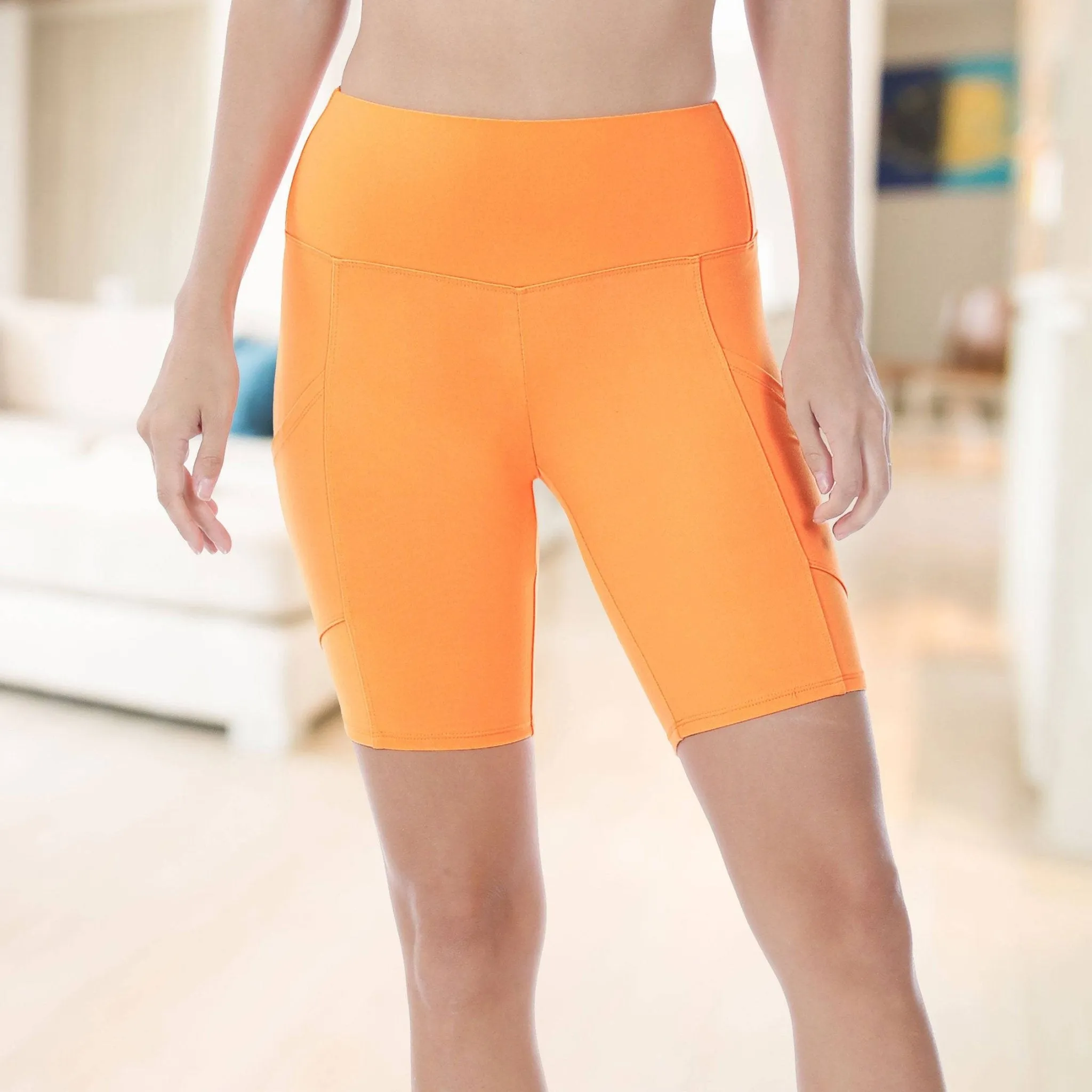 Tummy Control Biker Short Leggings  | Cell Phone Pocket (Zenana)