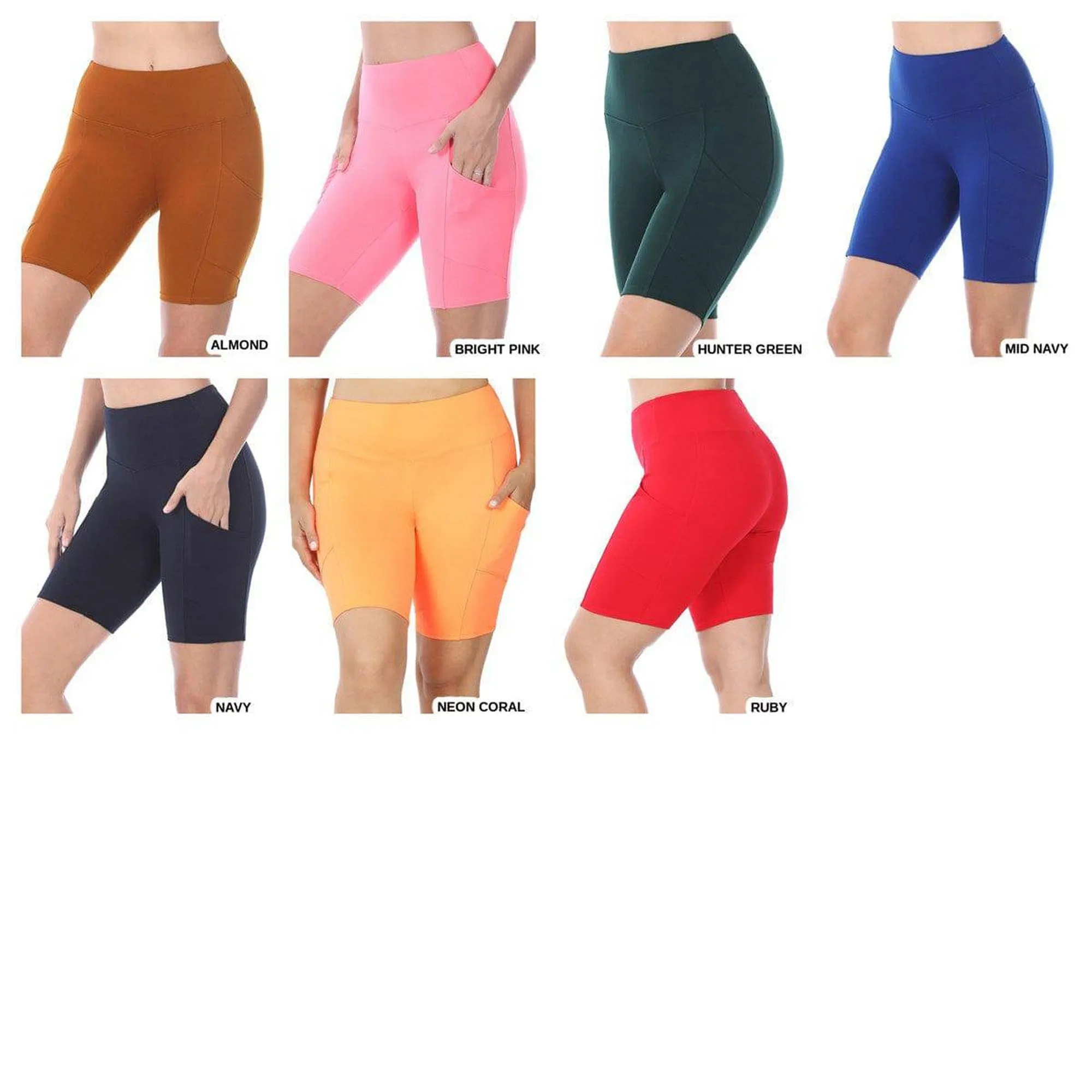 Tummy Control Biker Short Leggings  | Cell Phone Pocket (Zenana)