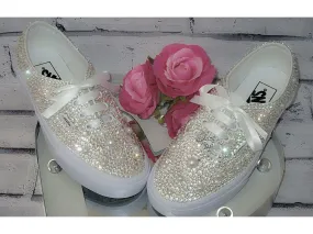 Wedding Sneakers - Bridal Sneakers  - Crystal wedding sneakers - Crystal Vans Sneakers - Wedding Trainers - Vans Authentic.