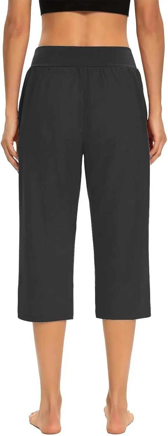 Women's Capri Yoga Pants 2025 Spring Summer Soft Workout Sweatpants Causal Lounge Pants with Pockets
