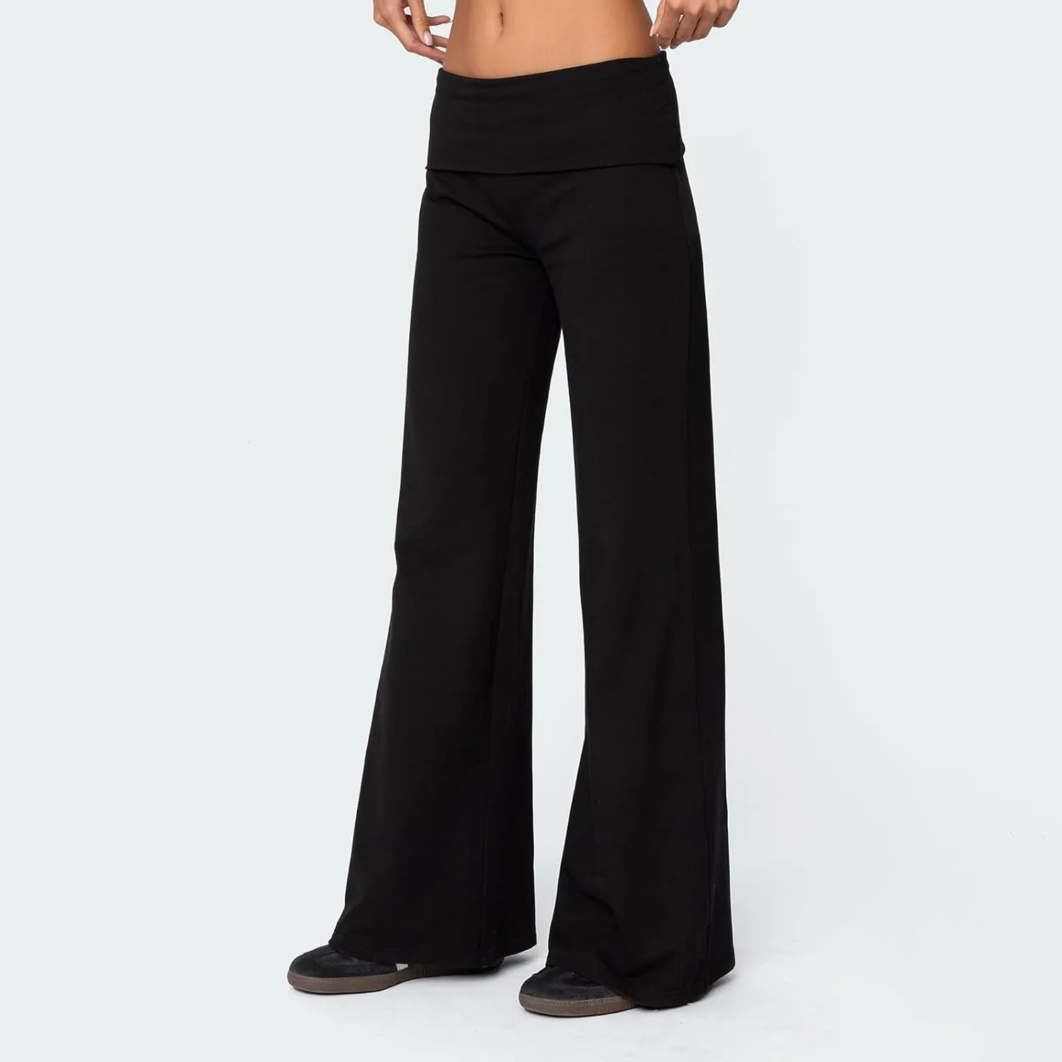 Women's Flare Leggings Fold Over Yoga Pants tretch Bootcut Bell Bottom Slim Fit Leggings Y2k Joggers Sweatpants