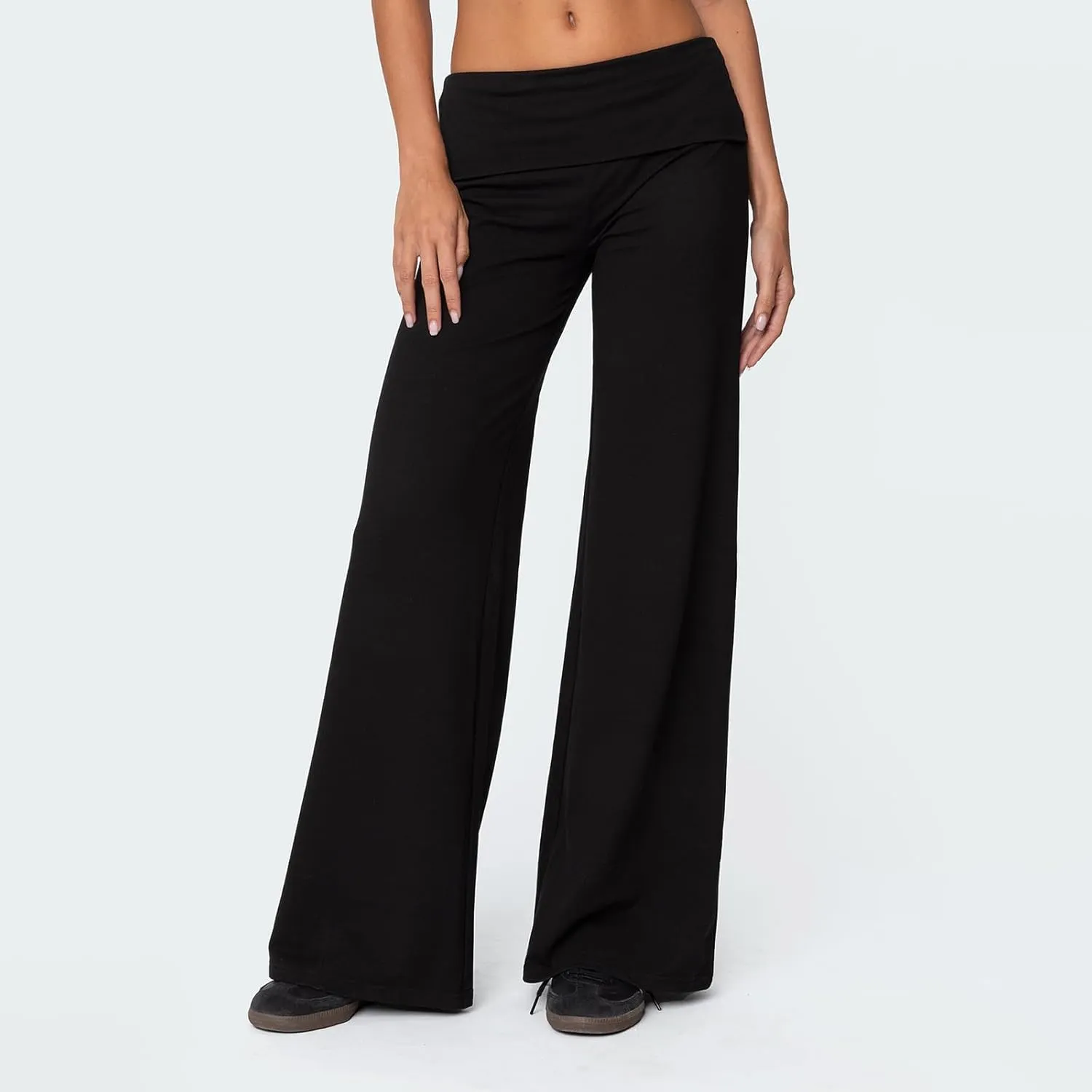 Women's Flare Leggings Fold Over Yoga Pants tretch Bootcut Bell Bottom Slim Fit Leggings Y2k Joggers Sweatpants