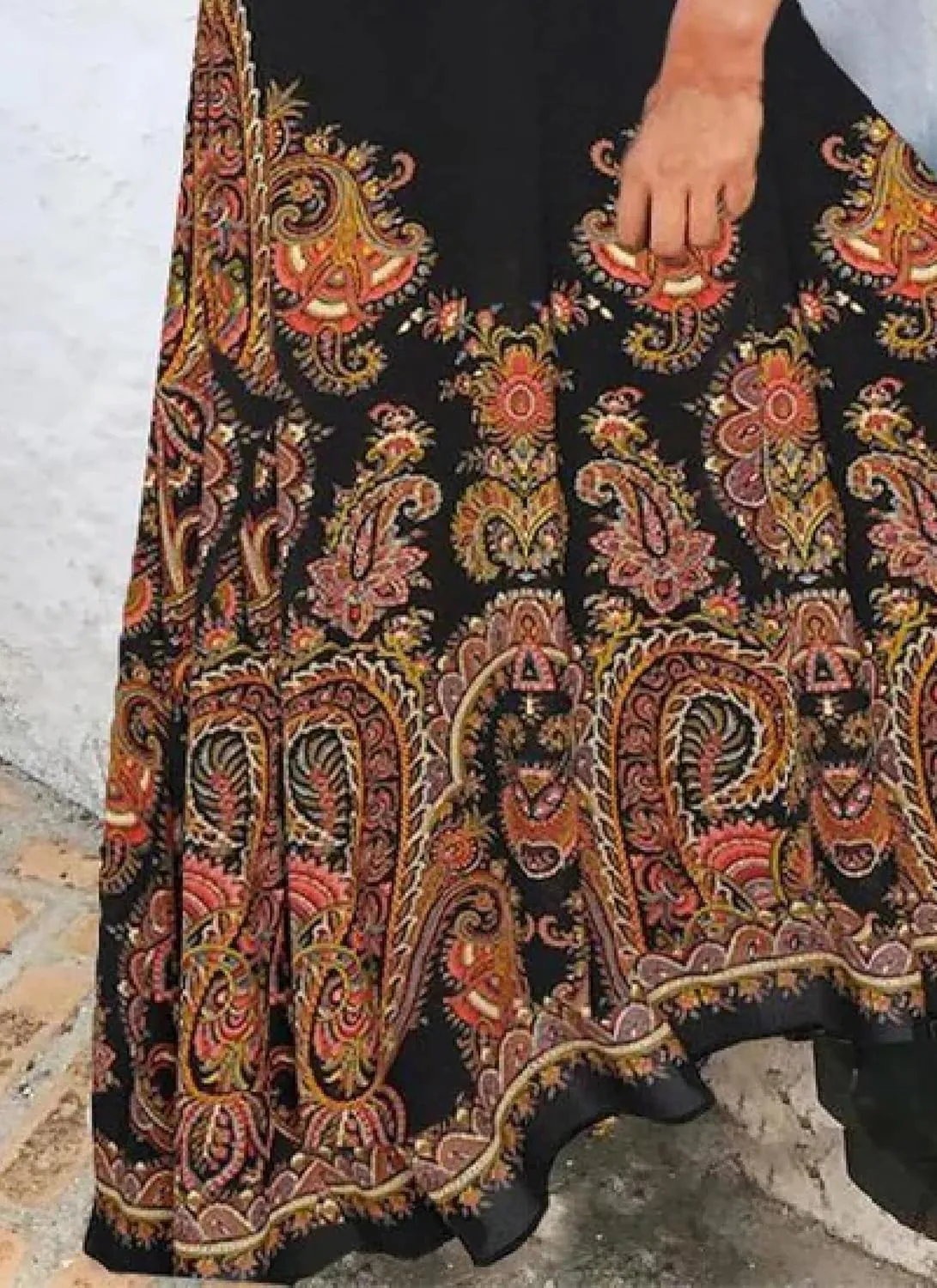Women's Midi Dresses Spring Modern Boho Chic Paisley Dress V Neck Short Sleeve Flowy Shift Summer 2025